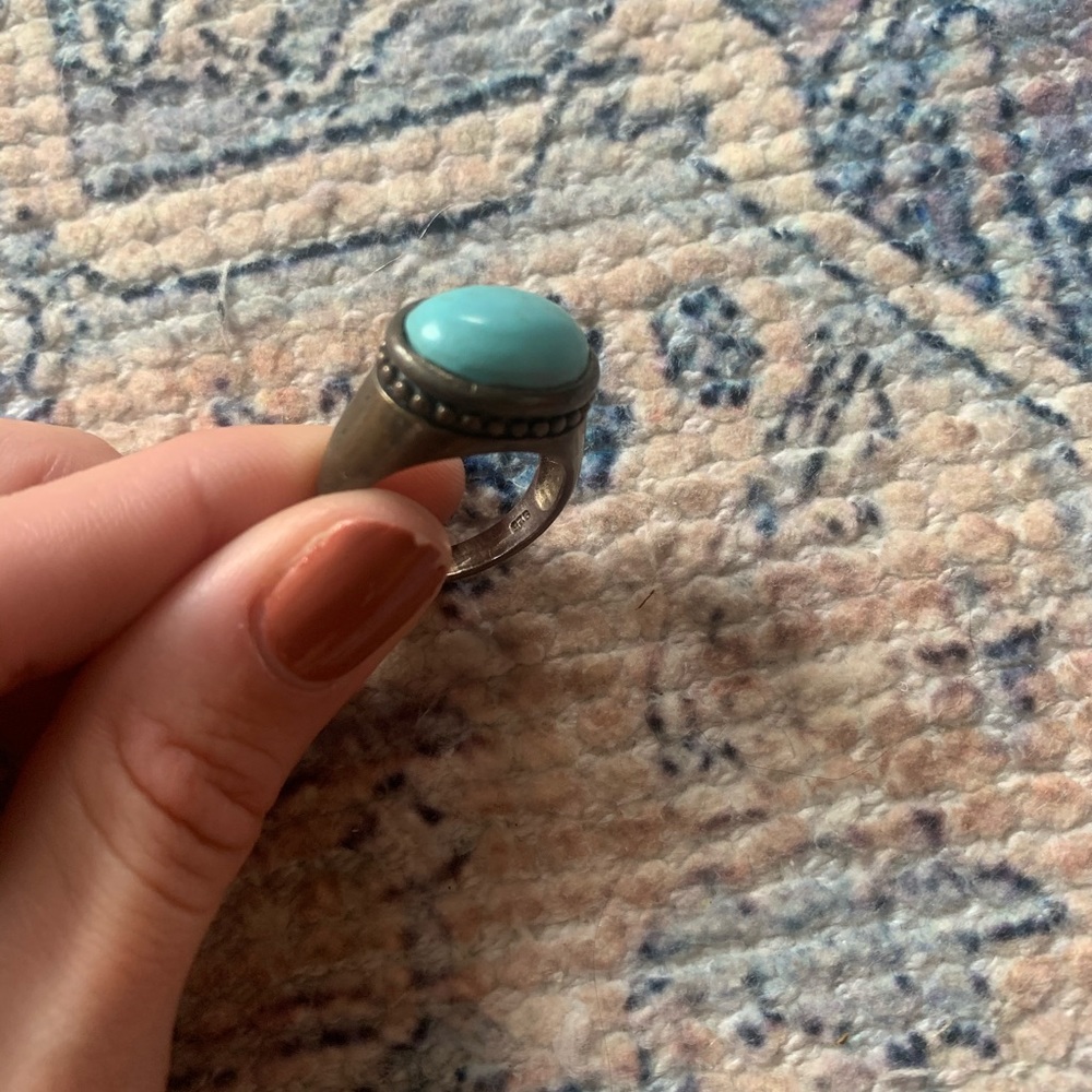 Turquoise and Silver Ring Size 8